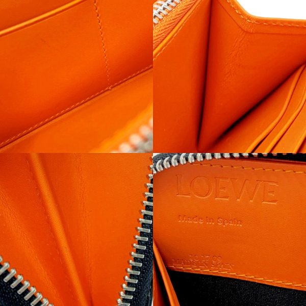 213359 10 Loewe Leather Anagram Repeat Zip Around Wallet Silver