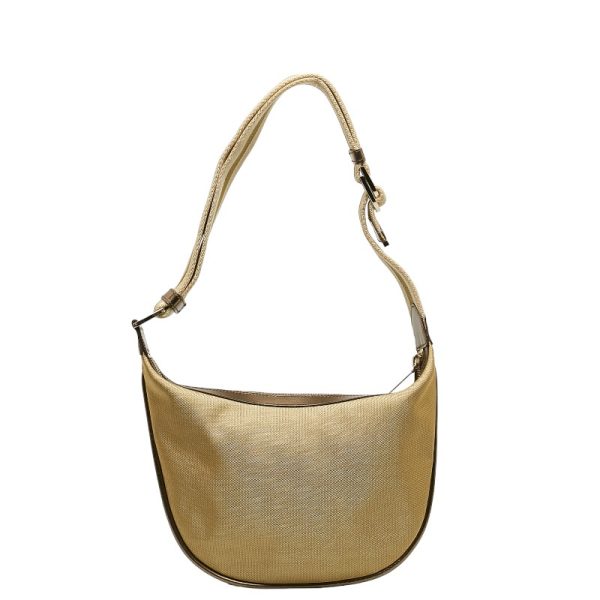 214 37308 3 Gucci One Shoulder Bag 001 4186 Gold Canvas Leather