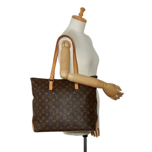 214 41100 12 Louis Vuitton Monogram Cabas Mezzo Shoulder Bag Brown