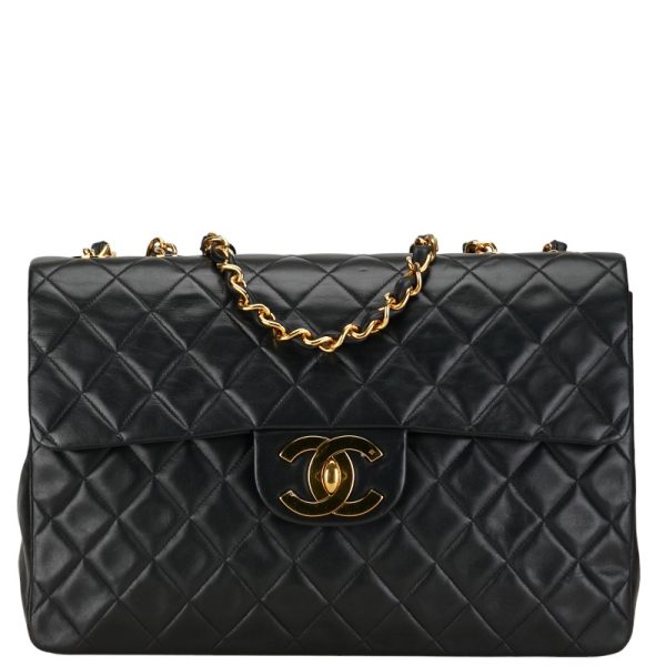 214 52483 1 CHANEL Matelasse 35 Coco Mark Chain Shoulder Bag Black Leather