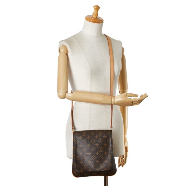 214 57028 8 Louis Vuitton Monogram Musette Salsa Long Crossbody Shoulder Bag M51387 Brown PVC Leather