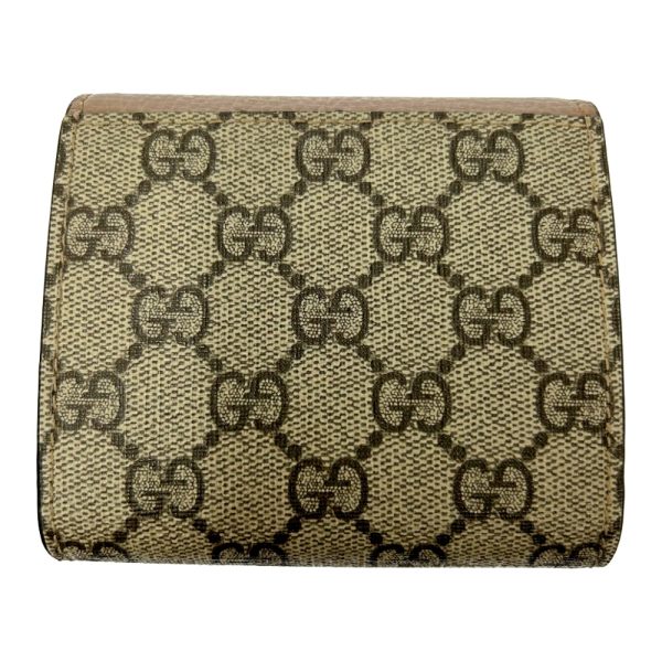 214313 4 Gucci Canvas GG Marmont Trifold Wallet Beige