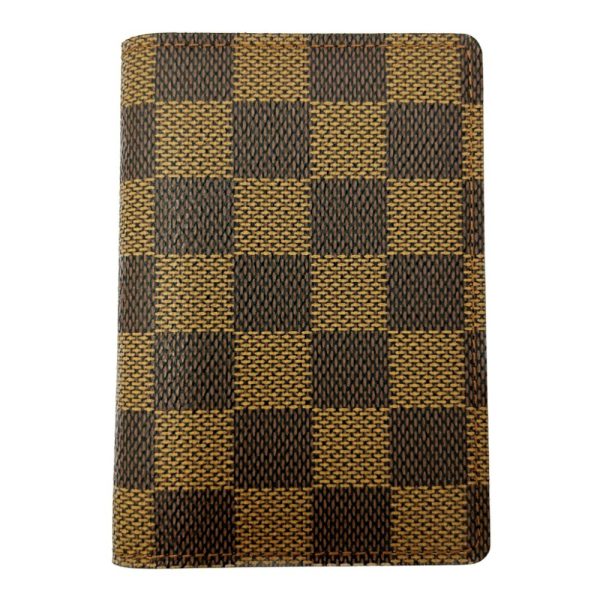 214456 1 LOUIS VUITTON Damier PVC Porte de Carte Vertical Card Case Brown