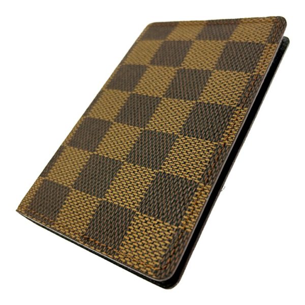 214456 2 LOUIS VUITTON Damier PVC Porte de Carte Vertical Card Case Brown