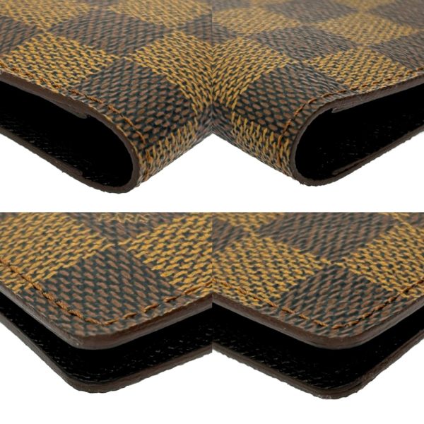 214456 5 LOUIS VUITTON Damier PVC Porte de Carte Vertical Card Case Brown