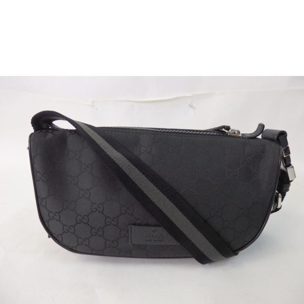 21448 3 Gucci GG Pattern Nylon Waist Pouch Body Bag