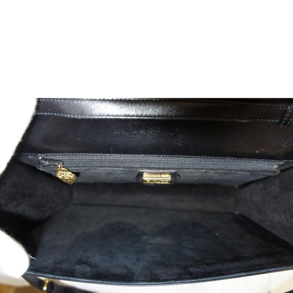 21510 5 Gucci Logo Embossed Shoulder Bag Black