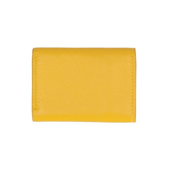 21517 2 Balenciaga Leather Tri fold Wallet Yellow