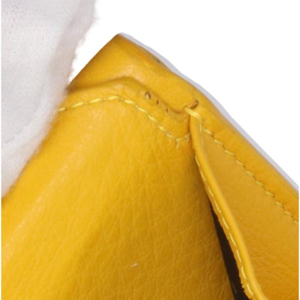 21517 8 Balenciaga Leather Tri fold Wallet Yellow