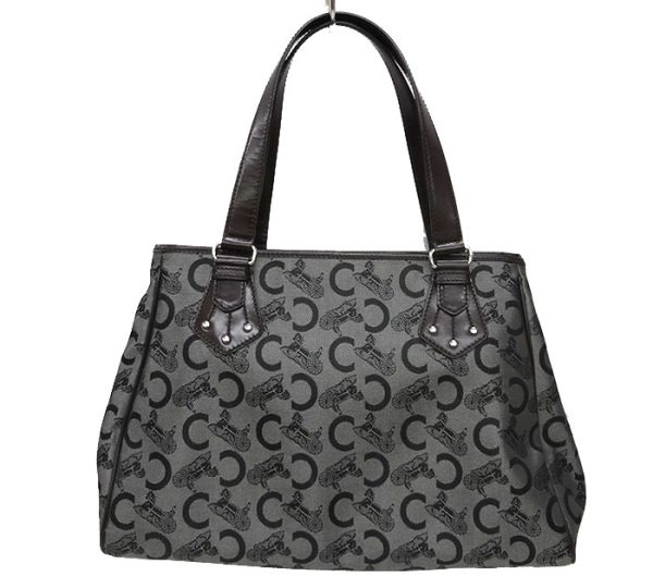 2159 2 Celine Carriage Pattern Canvas Tote Bag