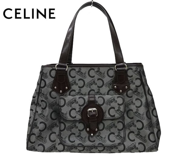 2159 Celine Carriage Pattern Canvas Tote Bag