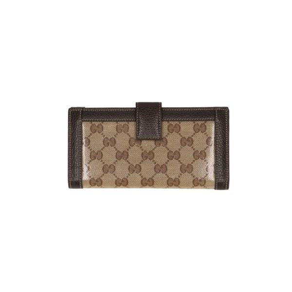 21620 2 Gucci GG Blooms Round Zipper Wallet Beige