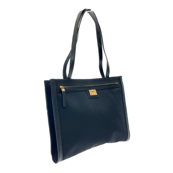 216226 2 Salvatore Ferragamo Nylon Leather Tote Bag Black