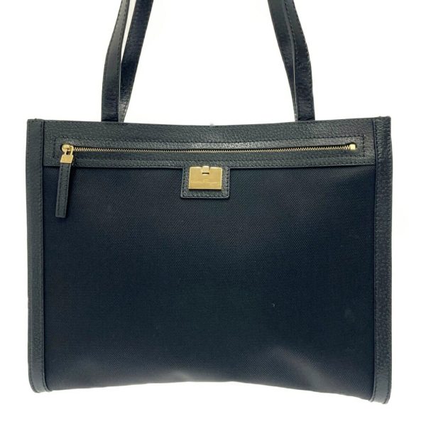 216226 4 Salvatore Ferragamo Nylon Leather Tote Bag Black