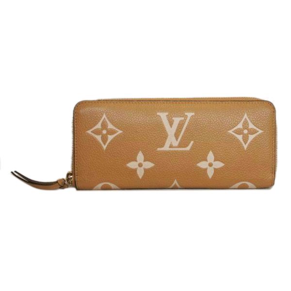 21769 1 Louis Vuitton Portefeuil Clemence Empreinte Wallet Brown