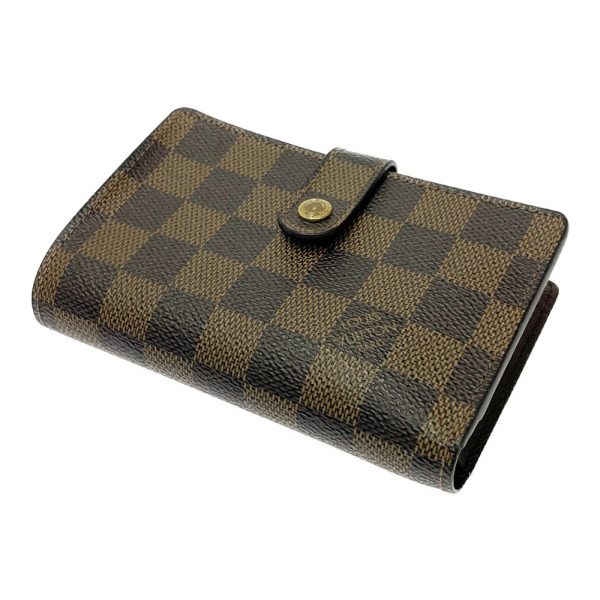 217913 4 LOUIS VUITTON Damier PVC Portomone Viennese Bifold Wallet Brown