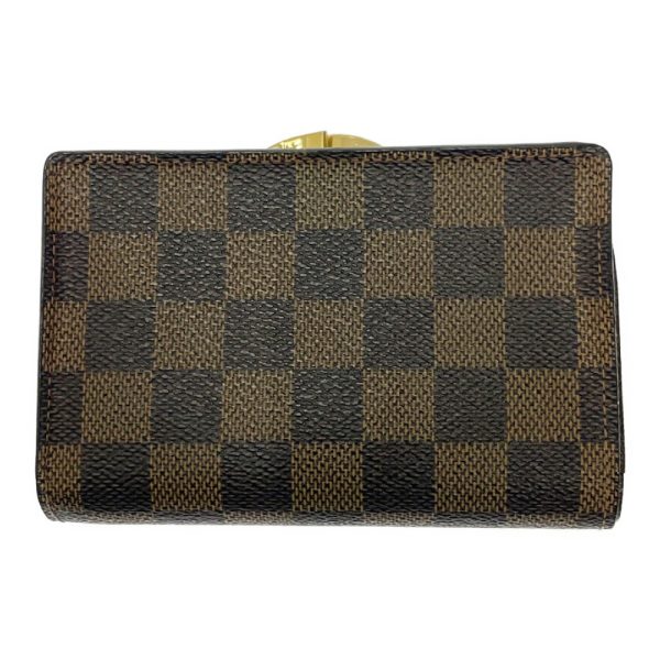 217913 5 LOUIS VUITTON Damier PVC Portomone Viennese Bifold Wallet Brown