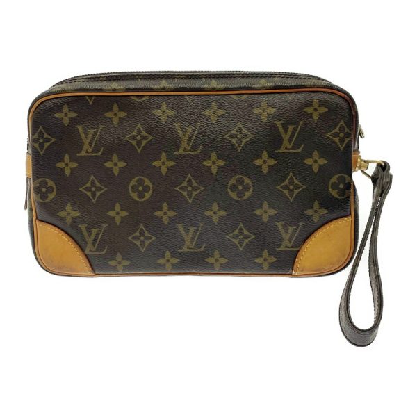 217973 4 LOUIS VUITTON Monogram PVC Marly Dragonne Shoulder Bag Brown