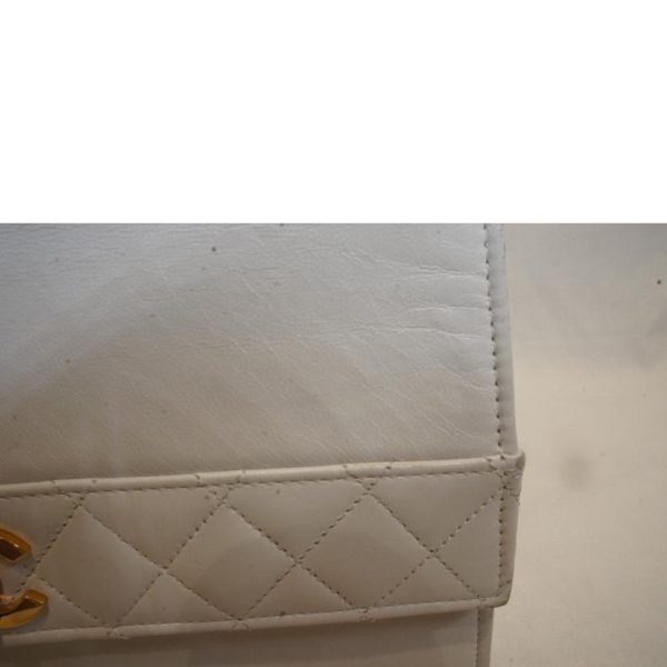 21889 10 Chanel Matelasse Chain Shoulder Bag White