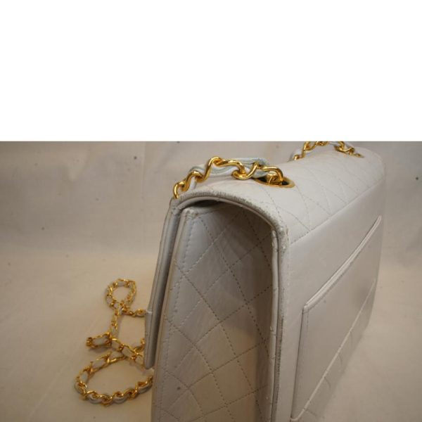 21889 9 Chanel Matelasse Chain Shoulder Bag White