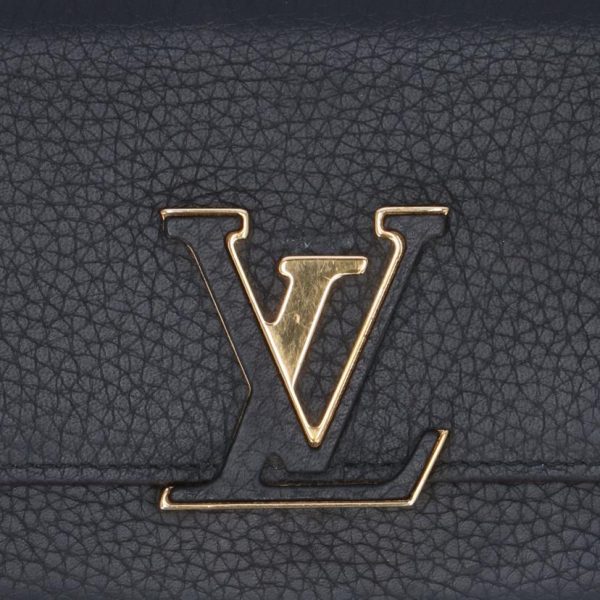 21910 3 Louis Vuitton Portefeuille Capucines Wallet Taurillon Leather Black