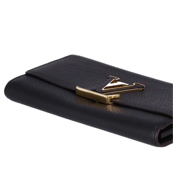 21910 4 Louis Vuitton Portefeuille Capucines Wallet Taurillon Leather Black