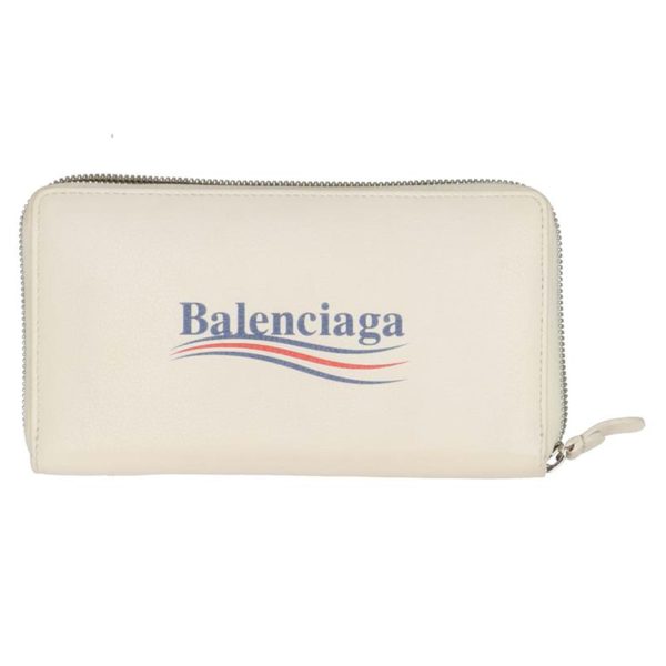 21923 1 Balenciaga Logo Print Leather Solid Long Wallet Bag