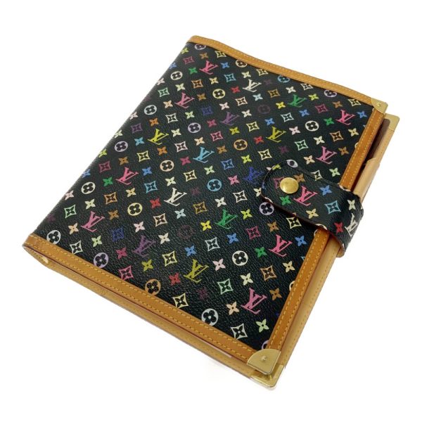 219573 3 LOUIS VUITTON Monogram Multicolor Leather Agenda GM Notebook Noir