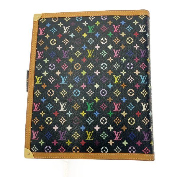 219573 4 LOUIS VUITTON Monogram Multicolor Leather Agenda GM Notebook Noir