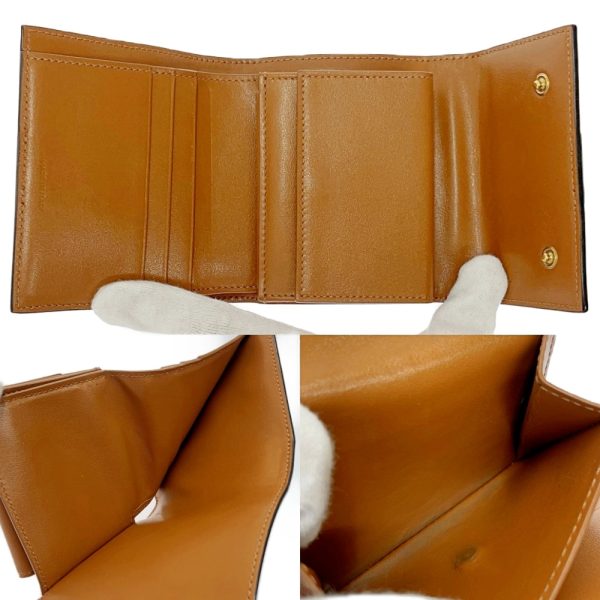 219988 8 Celine Leather Triomphe Small Trifold Wallet Brown