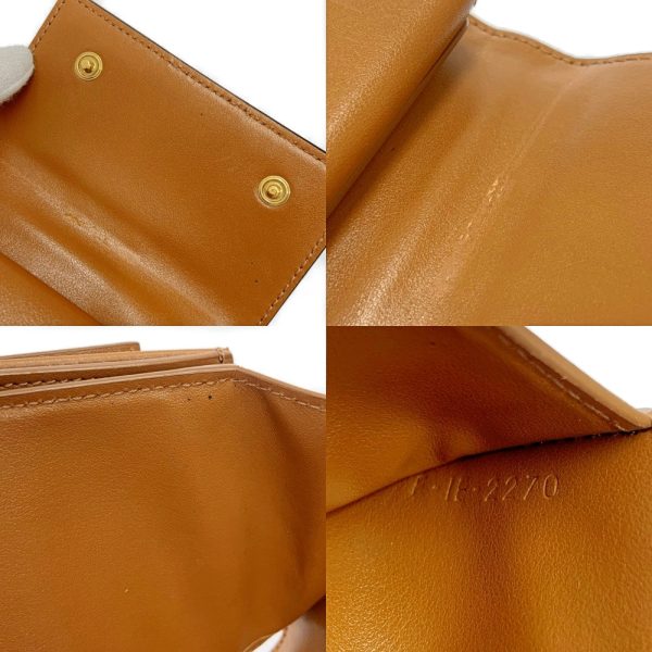 219988 9 Celine Leather Triomphe Small Trifold Wallet Brown