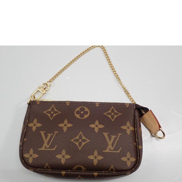 22005 2 Louis Vuitton Mini Pochette Accessory Monogram Clutch Bag Brown