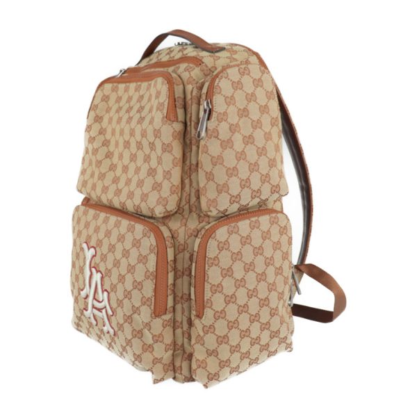 2201083007002 2 GUCCI LA Angels Rucksack GG Canvas Beige Orange Brown