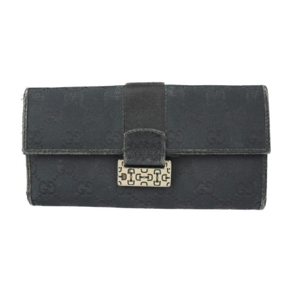 2201121001001 1 Gucci Double Hook Long Wallet Black