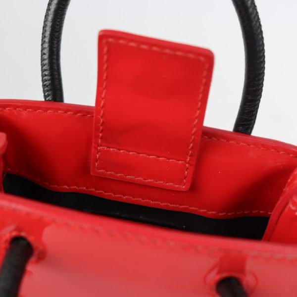 2201123007008 9 Balenciaga Shopping Patent Leather Phone Holder Red Black