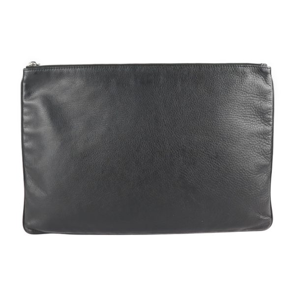 2202023002006 3 Balenciaga Logo Clip L Calfskin Clutch Bag Black