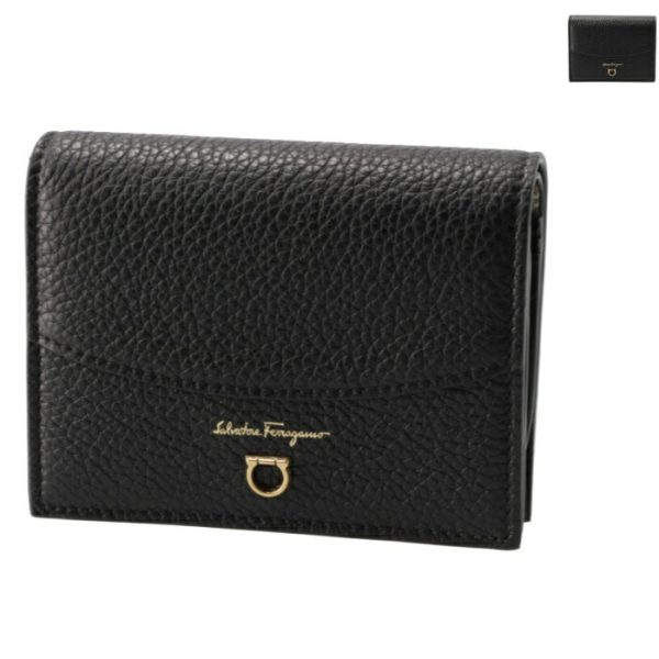 2202600001 Ferragamo Gancini Bifold Mini Wallet