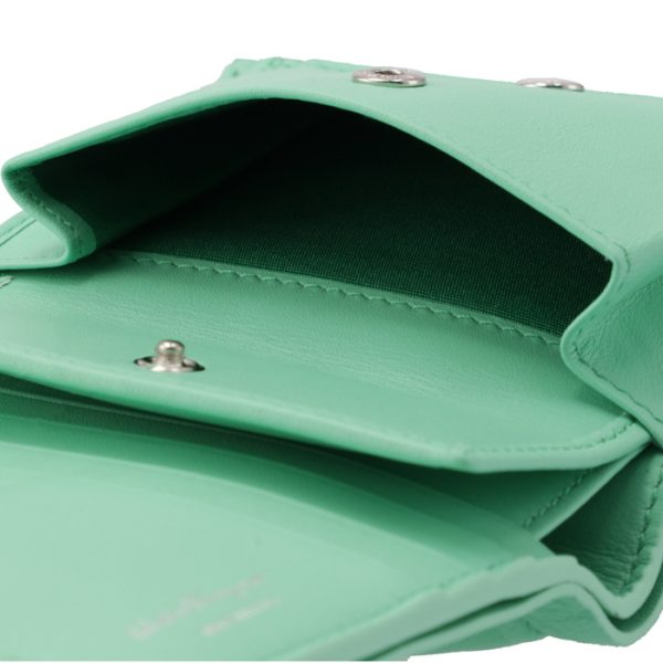 22028800010532 6 Ferragamo Viva Bow Ribbon Bifold Mini Wallet Mint Green