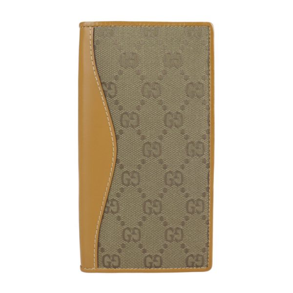 2203063001004 1 GUCCI Bifold Wallet GG Canvas Khaki Camel