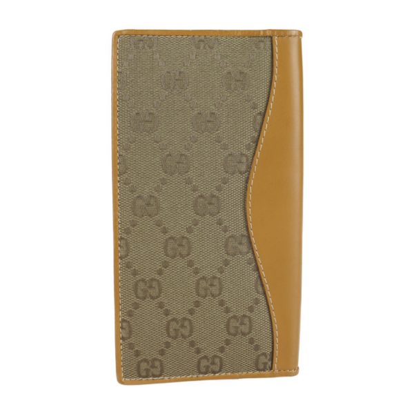 2203063001004 4 GUCCI Bifold Wallet GG Canvas Khaki Camel