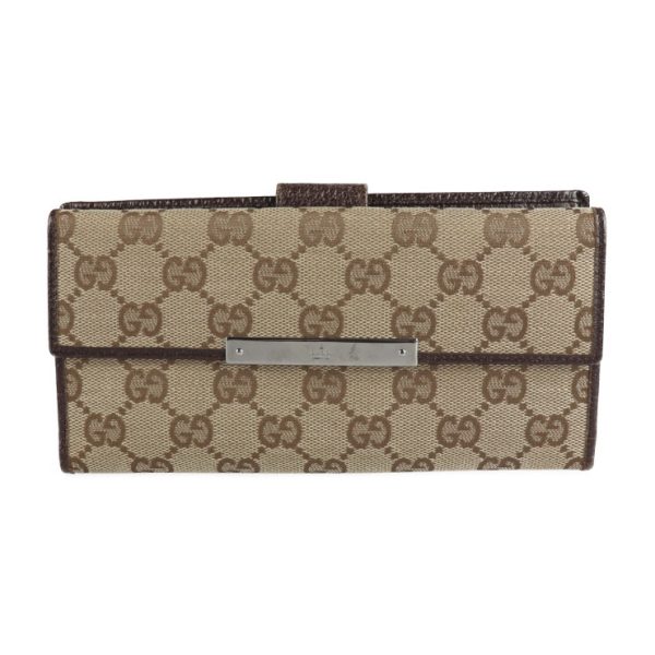 2204073007017 1 GUCCI Bifold Wallet GG Canvas Beige Brown