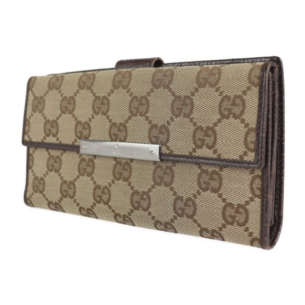 2204073007017 2 GUCCI Bifold Wallet GG Canvas Beige Brown