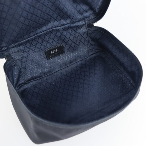 2204073008013 01 9 GUCCI Vanity Bag Nylon Canvas Calf Leather Dark Navy