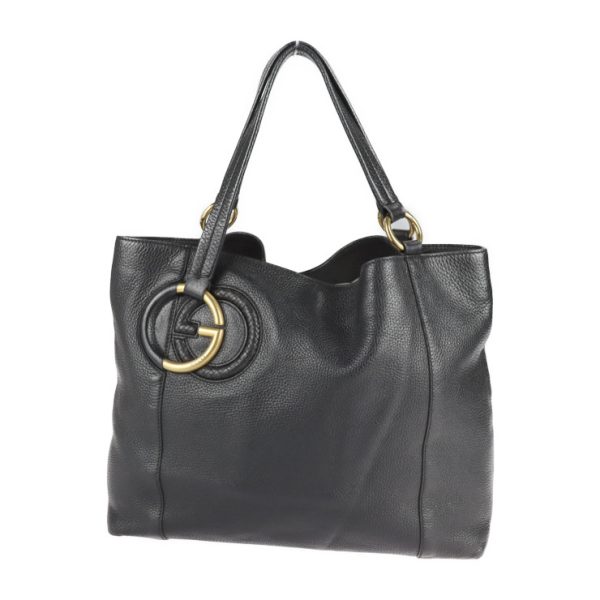 2205063008023 1 GUCCI Interlocking G Tote Bag Leather Black