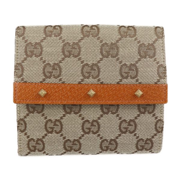 2206013007025 02 1 GUCCI Bifold Wallet GG Canvas Beige Orange Brown