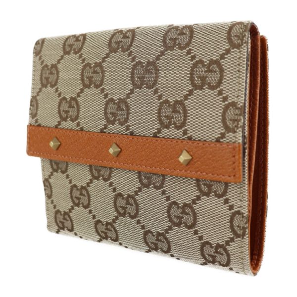 2206013007025 02 2 GUCCI Bifold Wallet GG Canvas Beige Orange Brown