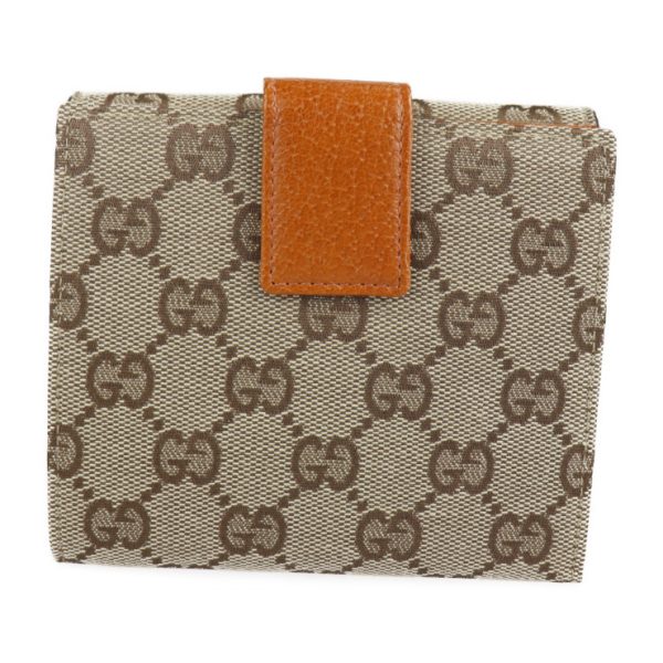 2206013007025 02 3 GUCCI Bifold Wallet GG Canvas Beige Orange Brown