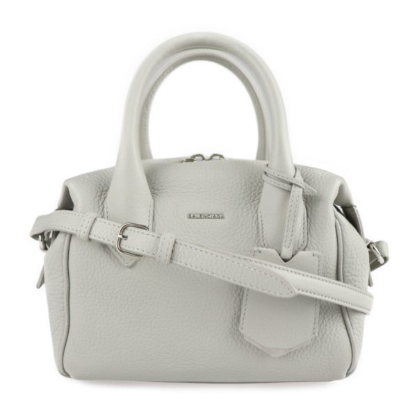 2206023008058 1 Balenciaga Infanta Leather Handbag Light Gray