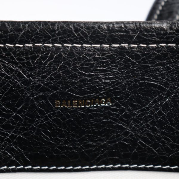 2206113008044 8 Balenciaga Barbes Medium Shopper Lambskin Leather Black White