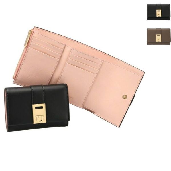 2206300001 FERRAGAMO compact mini coin purse zipper wallet